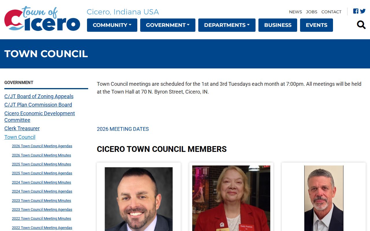 Official Cicero Town Hall and Town Council page