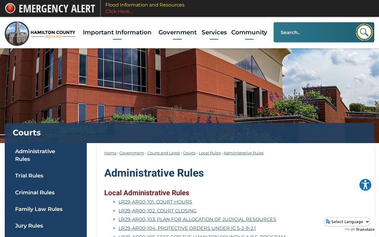 Hamilton County civil court docket administrative rules