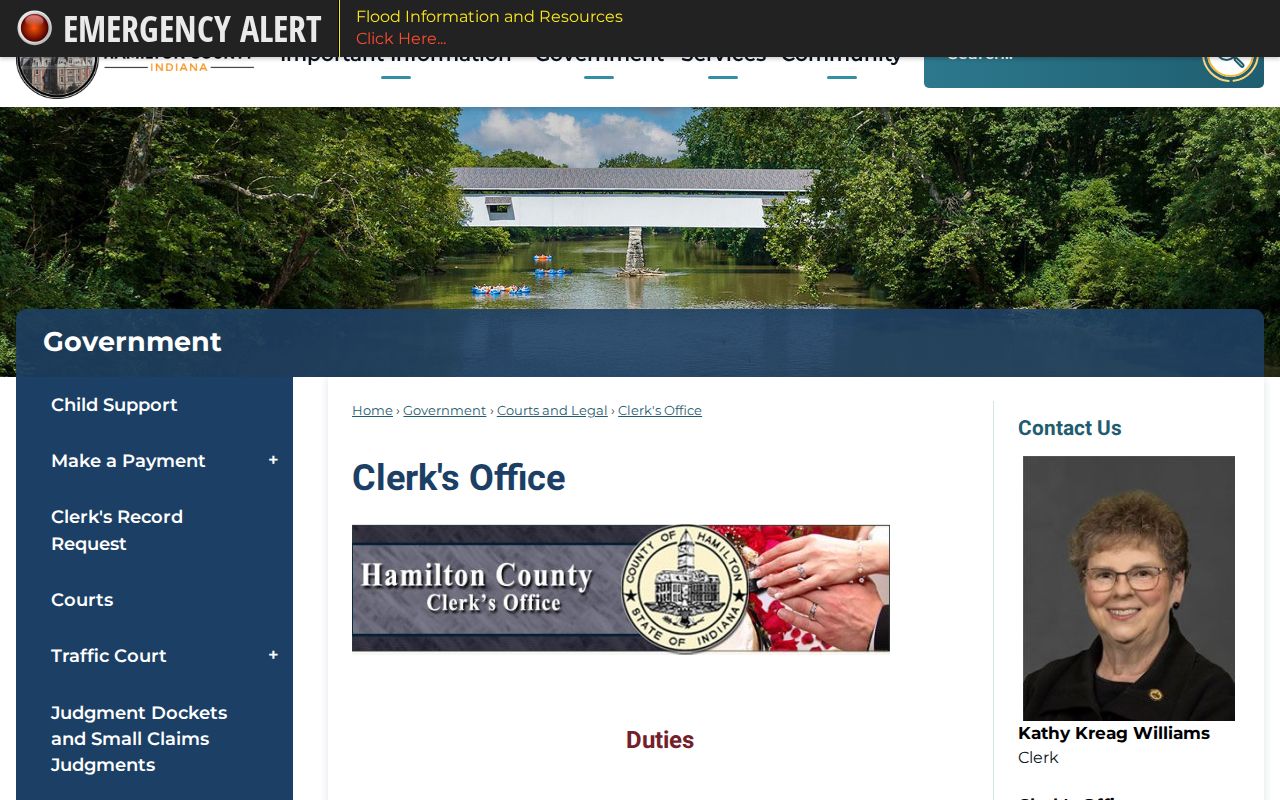Hamilton County Clerk official court records page