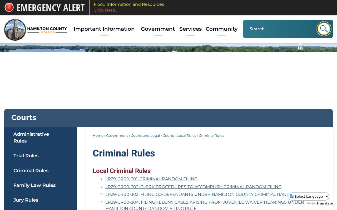 Hamilton County criminal court docket rules