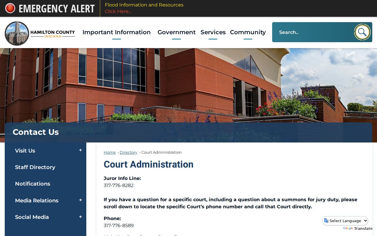 Hamilton County court administration directory