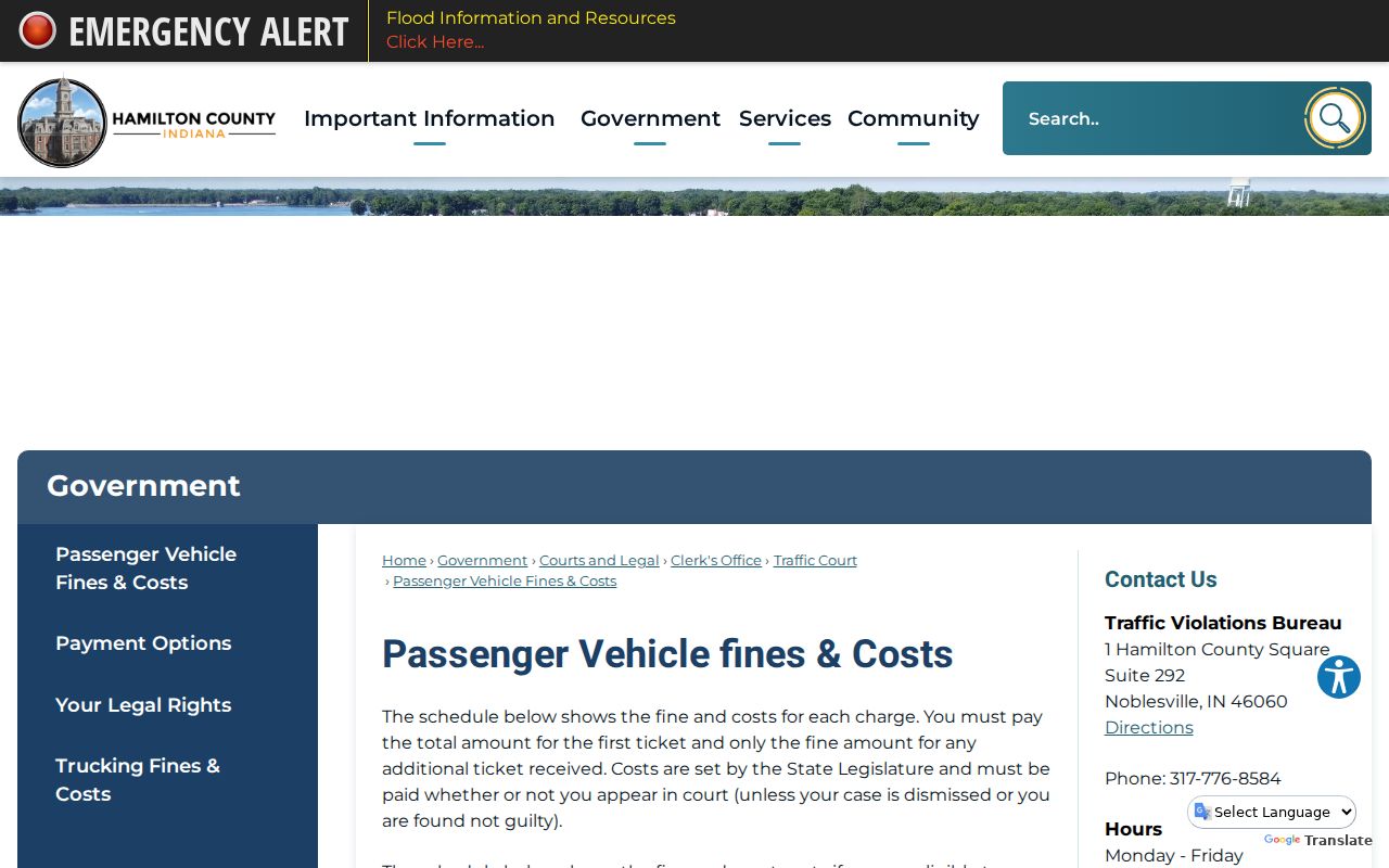 Hamilton County traffic court fines and costs