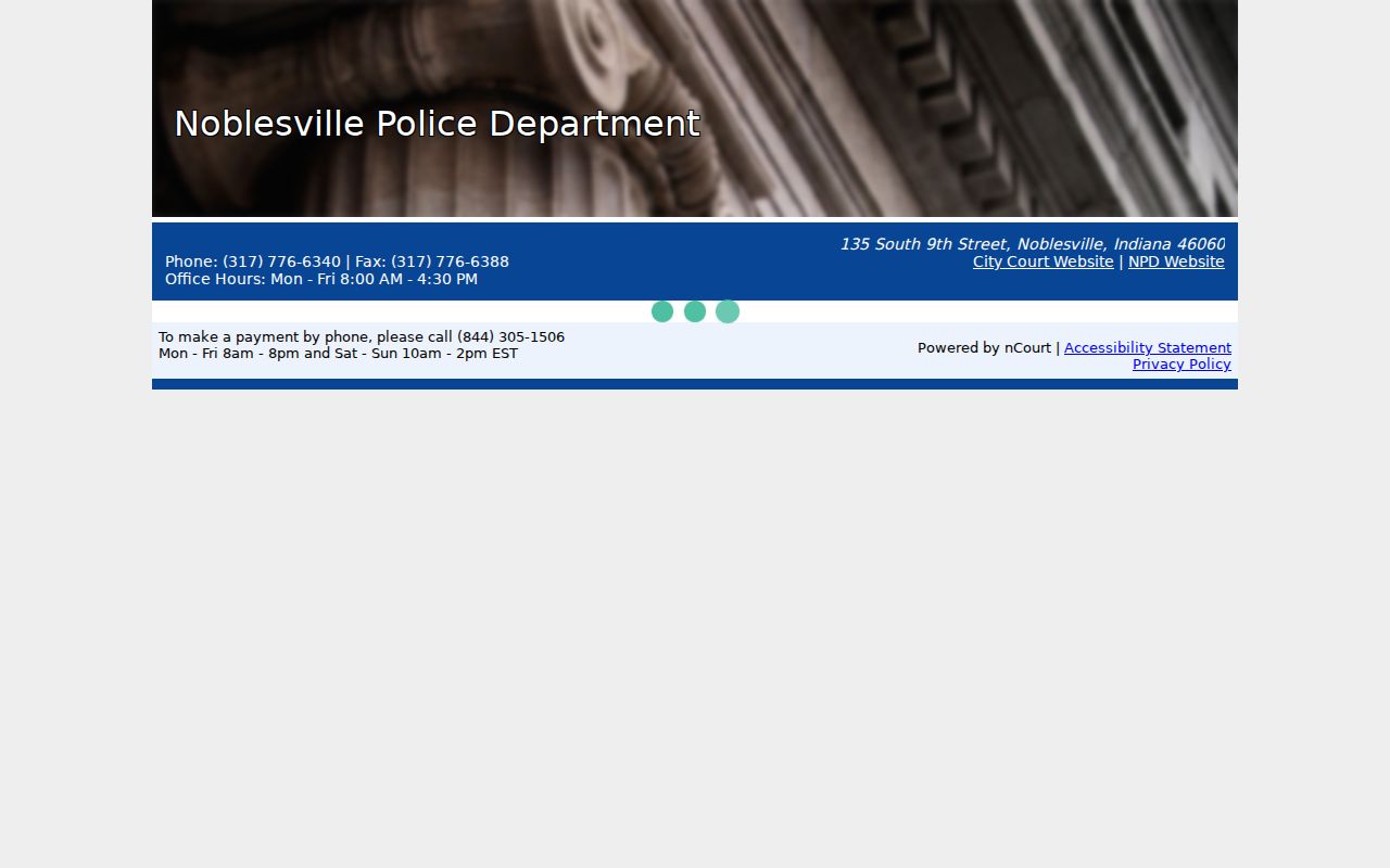 Noblesville City Court linked nCourt payment portal